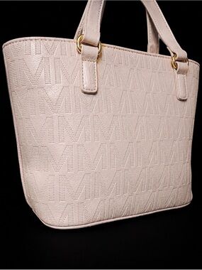 EUC MKF Collection Arya Signature Embossed Vegan Leather Tote Bag